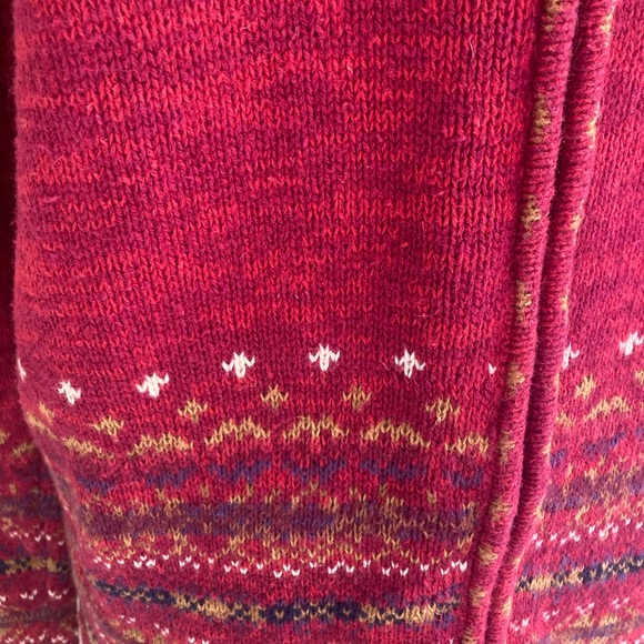 Red/Burgundy Heirloom Collection zip up cardigan sweater in medium Ramie Cotton - Picture 2 of 10